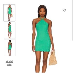 Green Embroidered Halter Dress